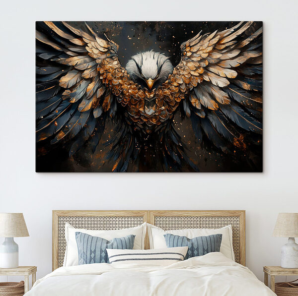 Majestueuze vogel spreidt zijn vleugels wijd uit Canvas Schilderijen Majestueuze vogel spreidt zijn vleugels wijd uit