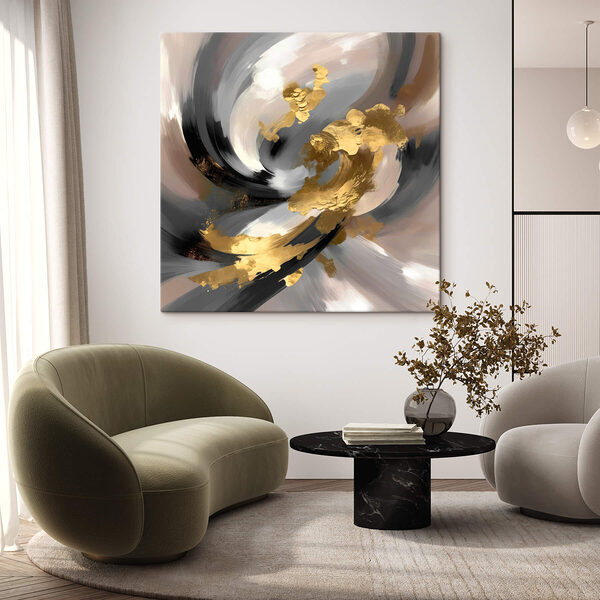 Dynamische werveling van aardetinten Canvas Schilderijen Dynamische werveling van aardetinten