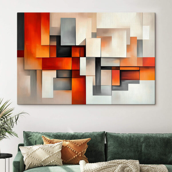 Kleurrijk kunstwerk van vierkantjes Canvas Schilderijen Kleurrijk kunstwerk van vierkantjes