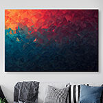 Canvas Schilderijen Kleurrijk driehoekpatroon met licht