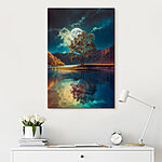 Canvas Schilderijen Boom op het water
