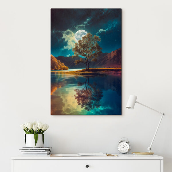 Boom op het water Canvas Schilderijen Boom op het water