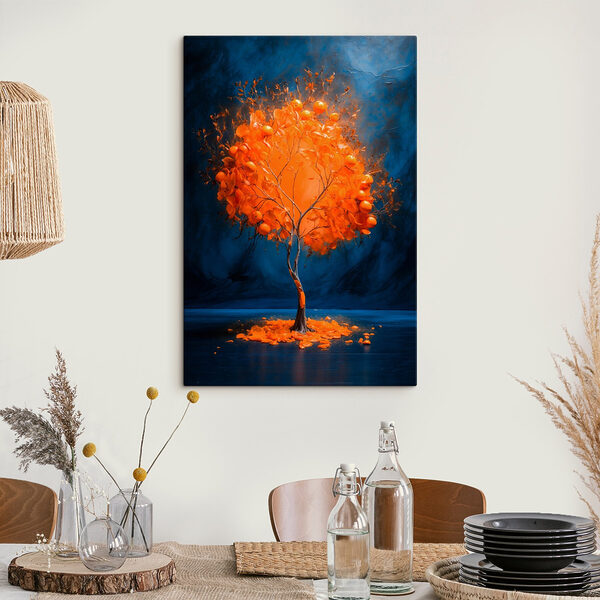 Boom met sinaasappels in het midden Canvas Schilderijen Boom met sinaasappels in het midden
