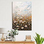Canvas Schilderijen Schilderij van een bloemenveld