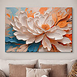 Canvas Schilderijen Witte bloem met geel hart