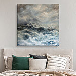 Canvas Schilderijen Schilderij van golven in de oceaan