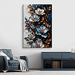 Canvas Schilderijen Schilderij van bloemen en bladeren