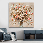 Canvas Schilderijen Schilderij van bloemen in een vaas