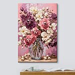 Canvas Schilderijen Schilderij van bloemen in een vaas