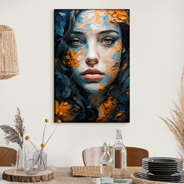 Vrouw met verf op haar gezicht Canvas Schilderijen Vrouw met verf op haar gezicht