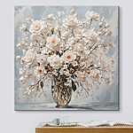 Canvas Schilderijen Vaas met witte bloemen