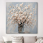 Canvas Schilderijen Vaas met witte bloemen