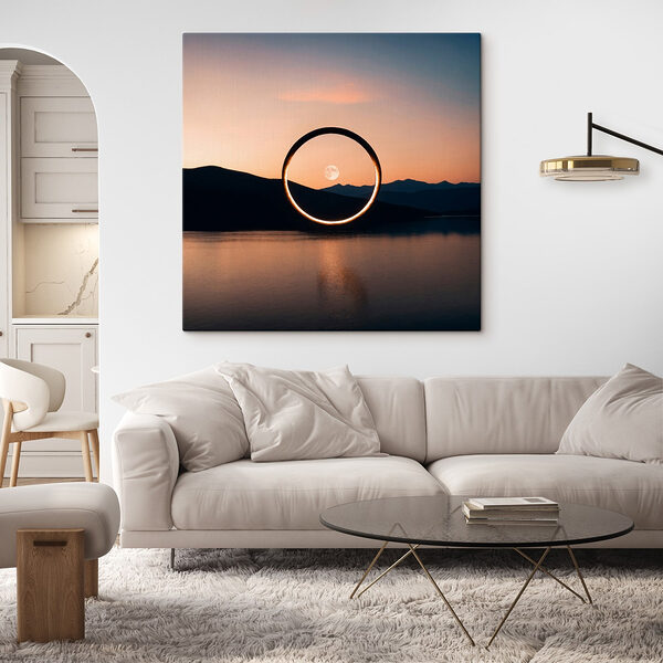 Cirkel in de lucht boven water Canvas Schilderijen Cirkel in de lucht boven water