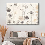 Canvas Schilderijen Delicate bloemen dansen in zachte tinten