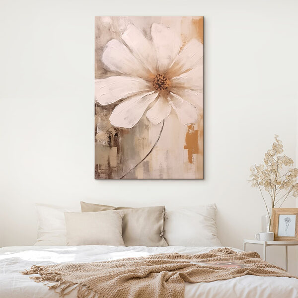 Canvas Schilderijen Schilderij van een witte bloem