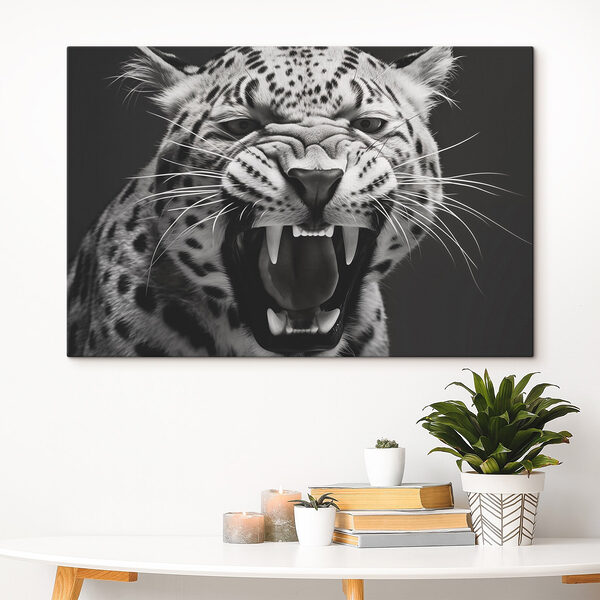 Woeste uitdrukking van een wild dier Canvas Schilderijen Woeste uitdrukking van een wild dier
