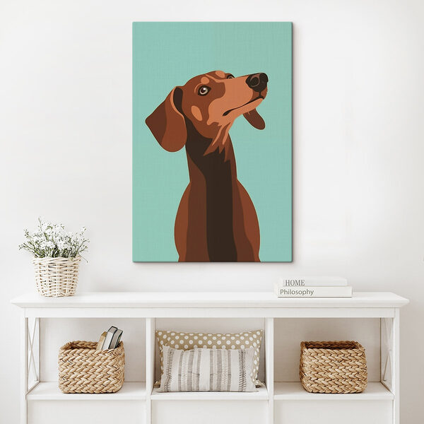 Hond met zijn hoofd omhoog Canvas Schilderijen Hond met zijn hoofd omhoog