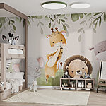 Fotobehang Groep dieren onder bladeren