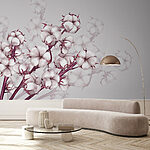 Fotobehang Plant met witte bloemen