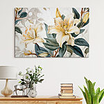 Canvas Schilderijen Delicate bloemen in zachte tinten