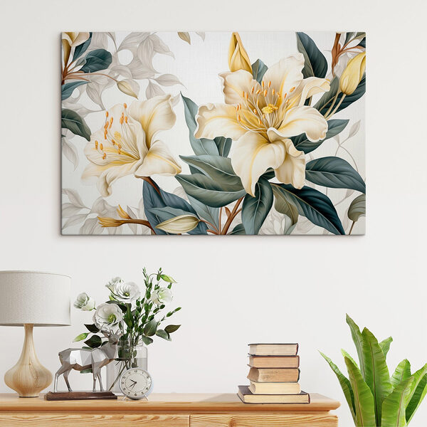Delicate bloemen in zachte tinten Canvas Schilderijen Delicate bloemen in zachte tinten