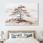 Canvas Schilderijen Aquarel van een boom