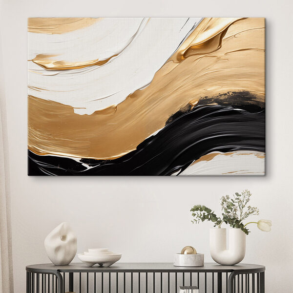 Abstracte golven in opvallende kleuren Canvas Schilderijen Abstracte golven in opvallende kleuren