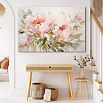 Canvas Schilderijen Schilderij van roze bloemen