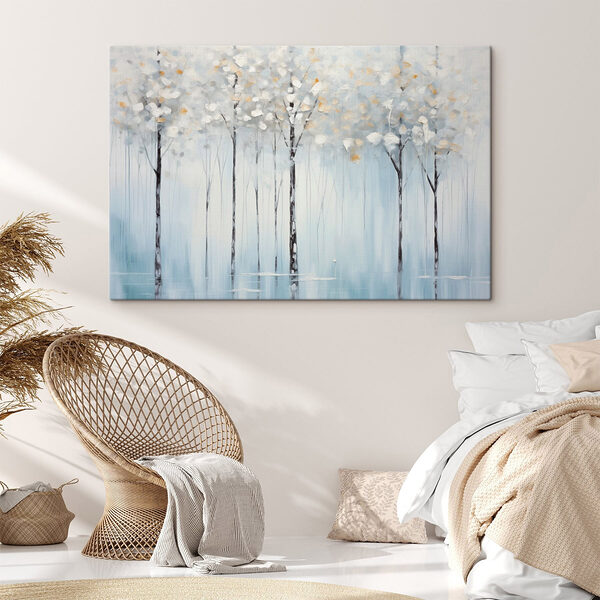 Schilderij van bomen in een meer Canvas Schilderijen Schilderij van bomen in een meer