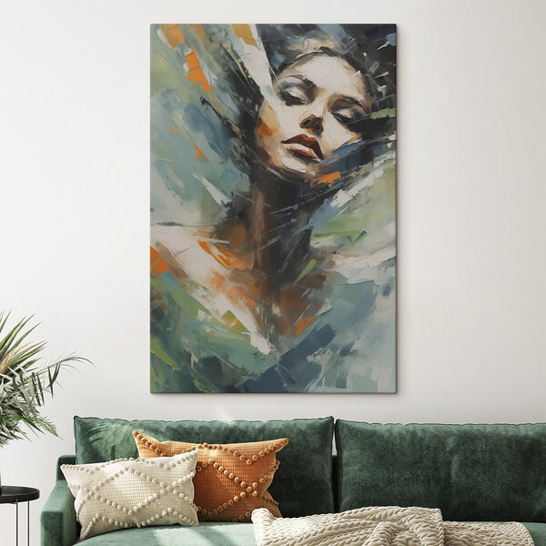 Schilderij van een vrouw’s gezicht Canvas Schilderijen Schilderij van een vrouw’s gezicht