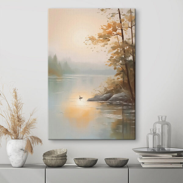 Eend op een meer Canvas Schilderijen Eend op een meer