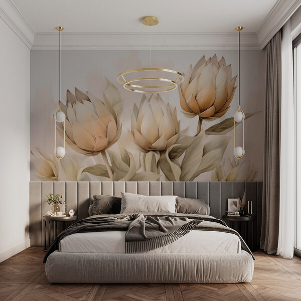 Elegante bloesems in zachte tinten Fotobehang Elegante bloesems in zachte tinten