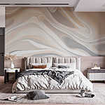 Fotobehang Witte en grijze swirls