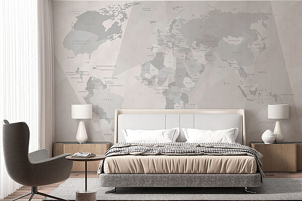 Kaart van de wereld Fotobehang Kaart van de wereld