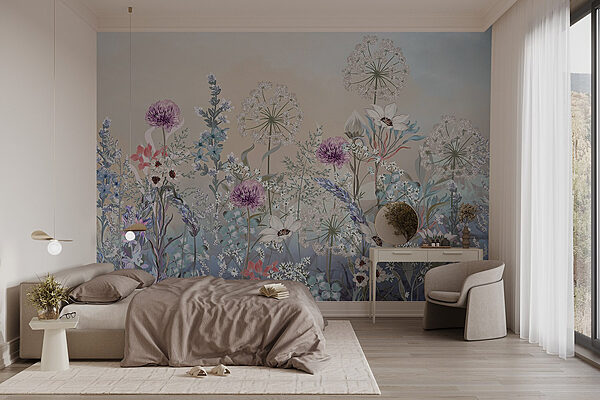 Schilderen van bloemen en planten Fotobehang Schilderen van bloemen en planten