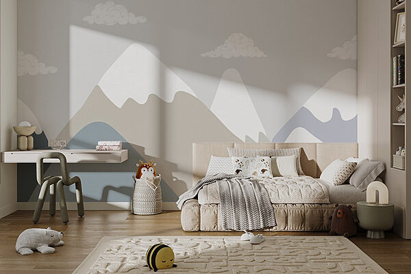 Bergketen met wolken Fotobehang Bergketen met wolken