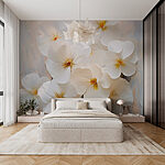 Fotobehang Groep witte bloemen