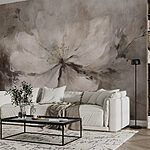 Fotobehang Schilderij van een witte bloem