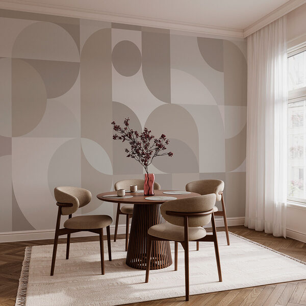 Fotobehang Grijs en wit geometrisch patroon