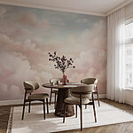Fotobehang Bewolkte lucht met roze wolken