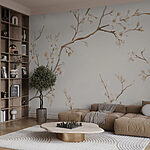 Fotobehang Delicate bloesems op zachte achtergrond