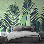 Fotobehang Groep groene en blauwe bladeren