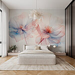Fotobehang Delicate pastel bloemen elegantie