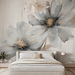 Fotobehang Delicate bloemen in zachte tinten