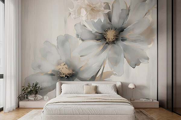 Delicate bloemen in zachte tinten Fotobehang Delicate bloemen in zachte tinten
