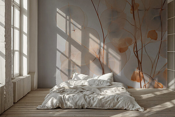 Delicate bladeren met zachte details Fotobehang Delicate bladeren met zachte details