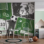 Fotobehang Voetbalgekte op het veld