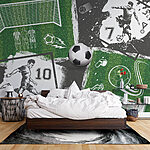 Fotobehang Voetbalgekte op het veld