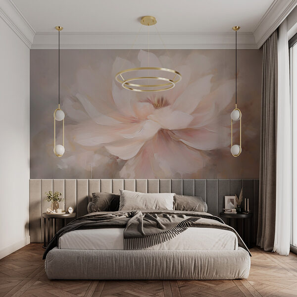 Schilderij van een bloem Fotobehang Schilderij van een bloem