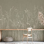 Fotobehang Grasveld met bloemen